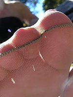 feet nylon public 
