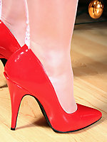 high heels legs mature nylon stockings 