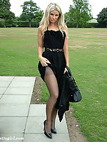 black high heels pantyhose 