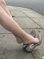 nylon pantyhose shoes stiletto 
