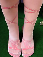 footjob high heels mature pantyhose 