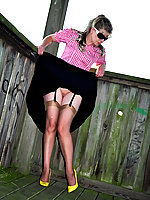 high heels mature outdoor stockings 