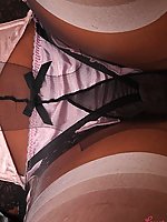 Slutty babe stockings pantyhose layers and pumps